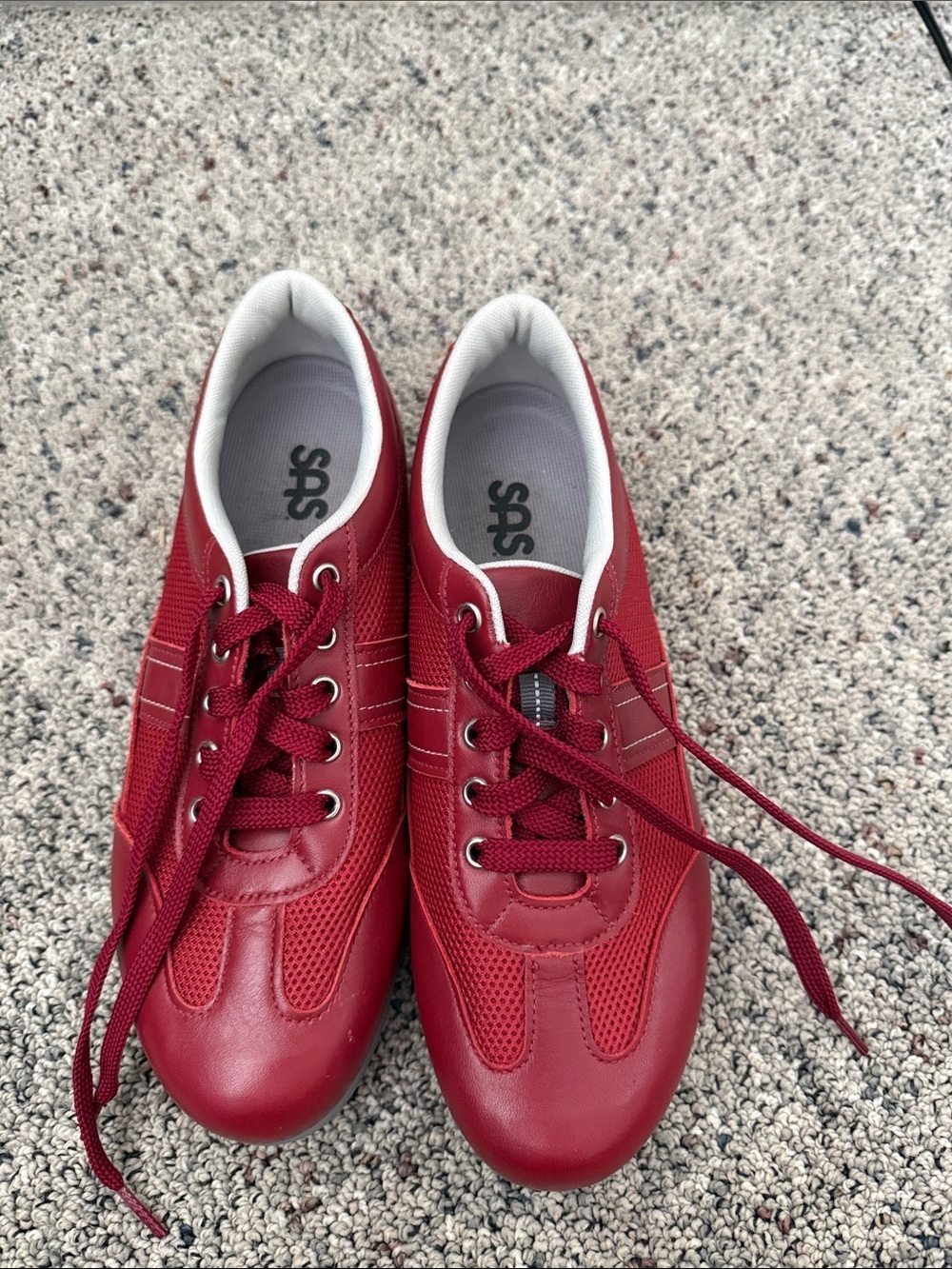 SAS Women’s FT Mesh Ruby Red Walking Shoes Lace-Up Sneakers Sz 8
